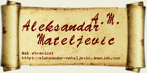 Aleksandar Mateljević vizit kartica